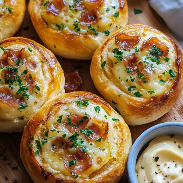 Speck & Käse Brötchen mit Knoblauchbutter