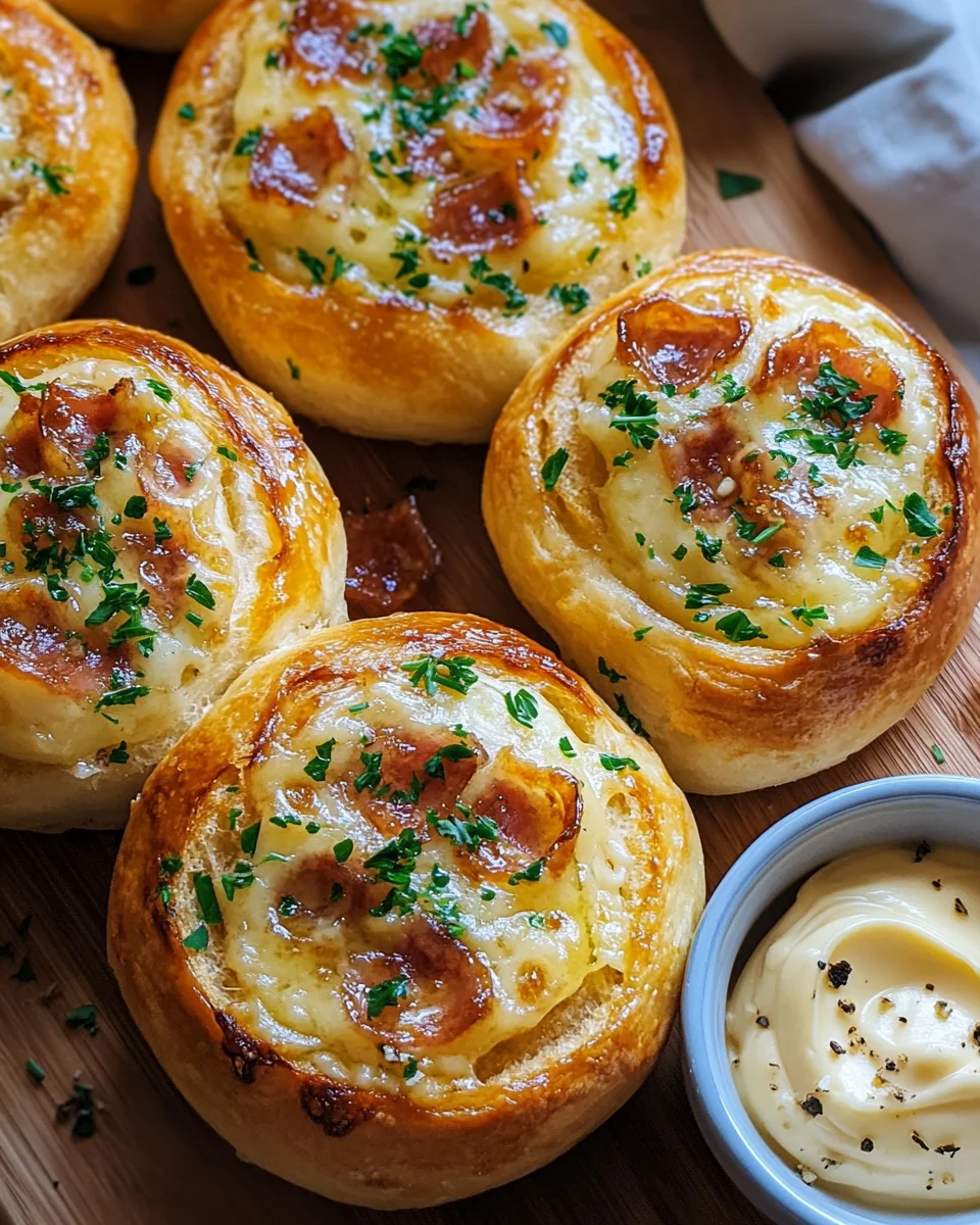 Speck & Käse Brötchen mit Knoblauchbutter