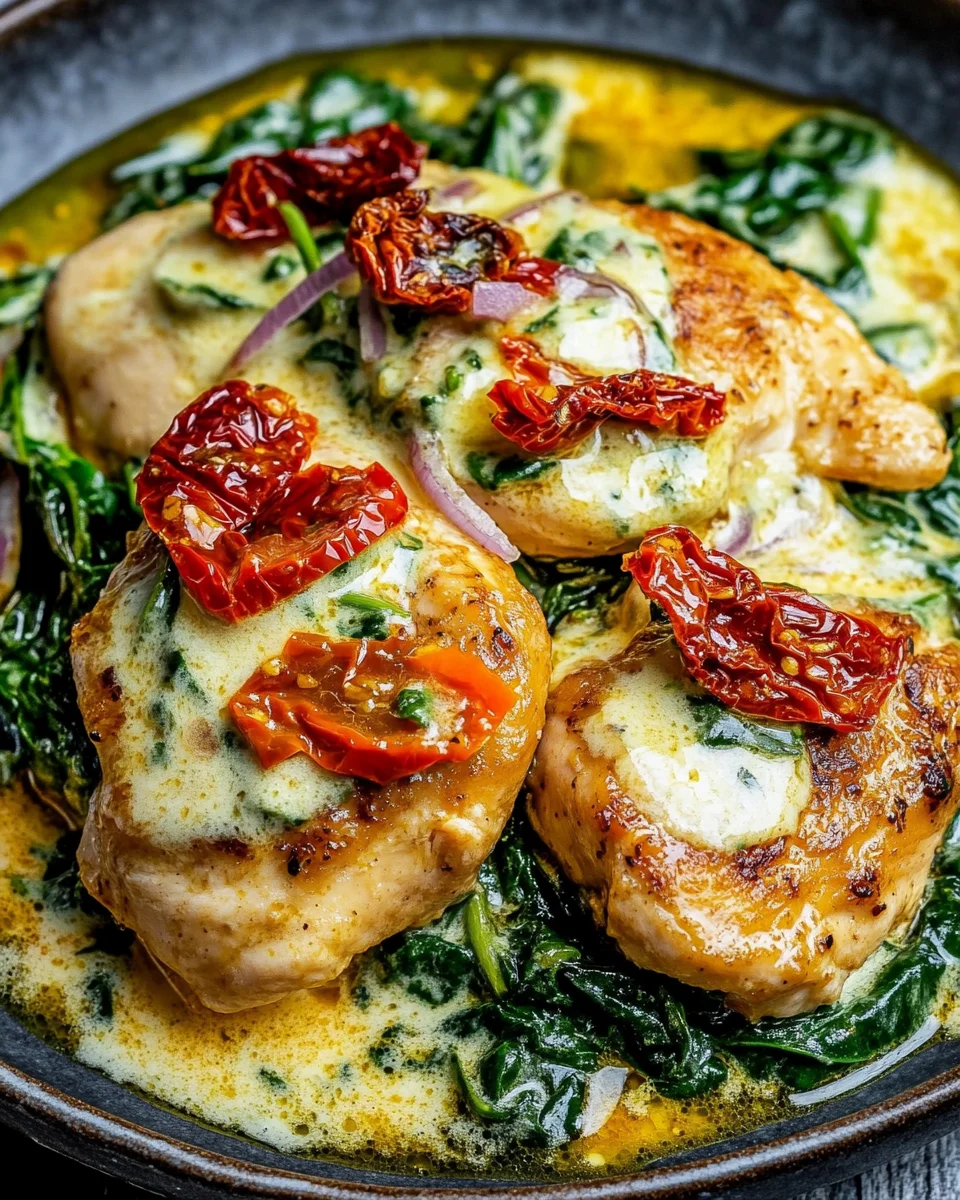 Spinat Parmesan Hähnchen