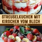 Streuselkuchen mit Kirschen vom Blech 24 Pinterest Hidden Image