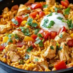 Taco-Pfanne mit Huhn und Reis