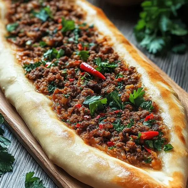 Türkische Pide mit Hackfleisch