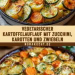Vegetarischer Kartoffelauflauf mit Zucchini, Karotten und Zwiebeln 20 Pinterest Hidden Image