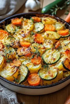 Vegetarischer Kartoffelauflauf mit Zucchini, Karotten und Zwiebeln 29 Vegetarischer Kartoffelauflauf mit Zucchini, Karotten und Zwiebeln