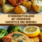 Zitronenbutterlachs mit knusprigen Kartoffeln und Brokkoli 20 Pinterest Hidden Image