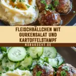 Fleischbällchen mit Gurkensalat und Kartoffelstampf 15 Pinterest Hidden Image