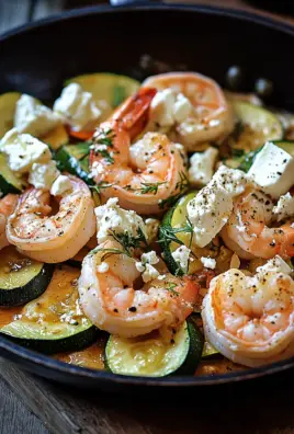 Garnelen Feta Pfanne mit Zucchini