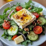 Gebackener Feta auf Gemischtem Salat