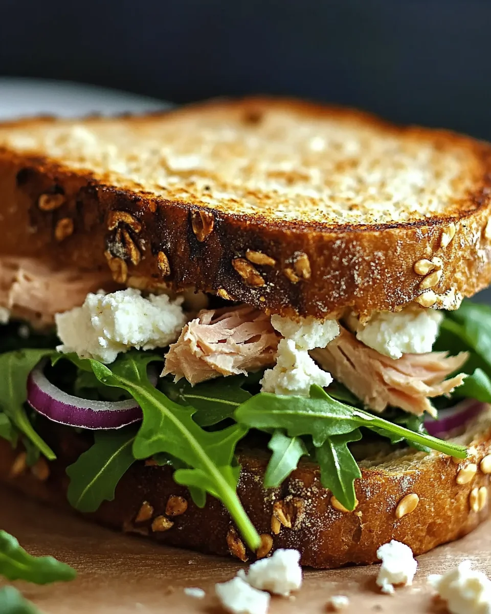 Gegrilltes Thunfisch-Sandwich mit Feta