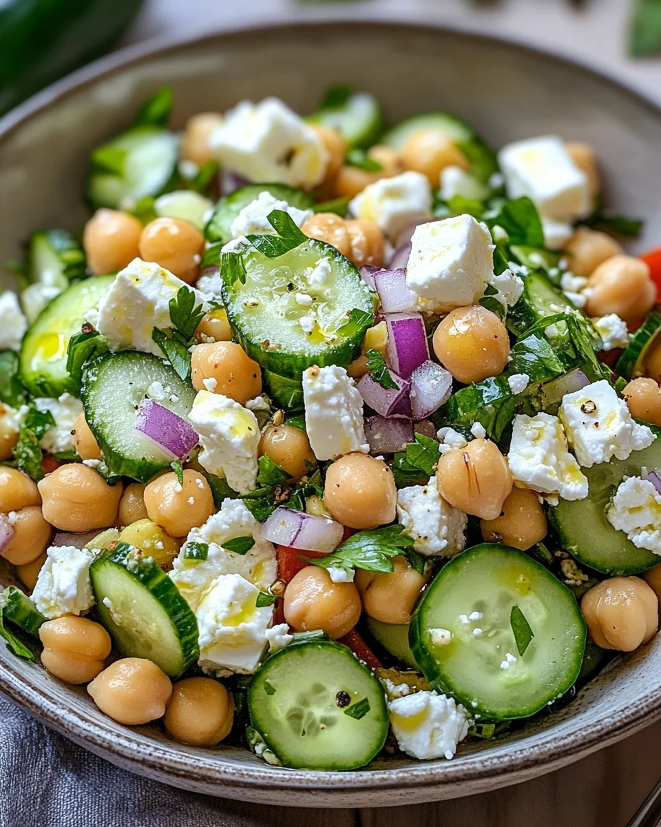 Gurkensalat mit Feta und Kichererbsen 18 Gurkensalat