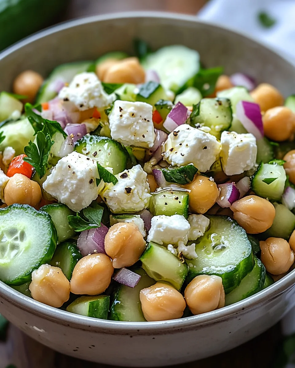 Gurkensalat mit Feta und Kichererbsen 20 Gurkensalat mit Feta und Kichererbsen