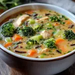 H&auml;hnchen Brokkoli Wildreis Suppe