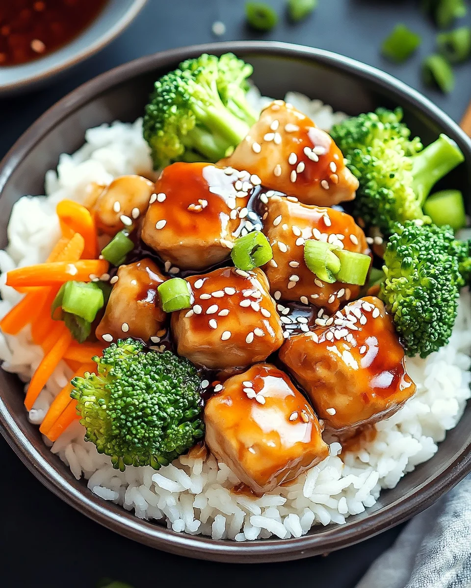 Hähnchen-Teriyaki mit Brokkoli und Reis
