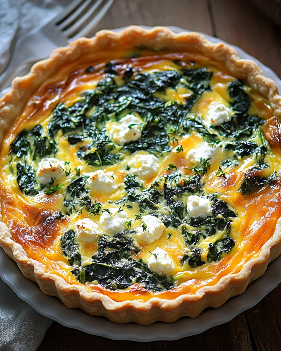 Hüttenkäse und Spinat Krustenlose Quiche 20 Hüttenkäse