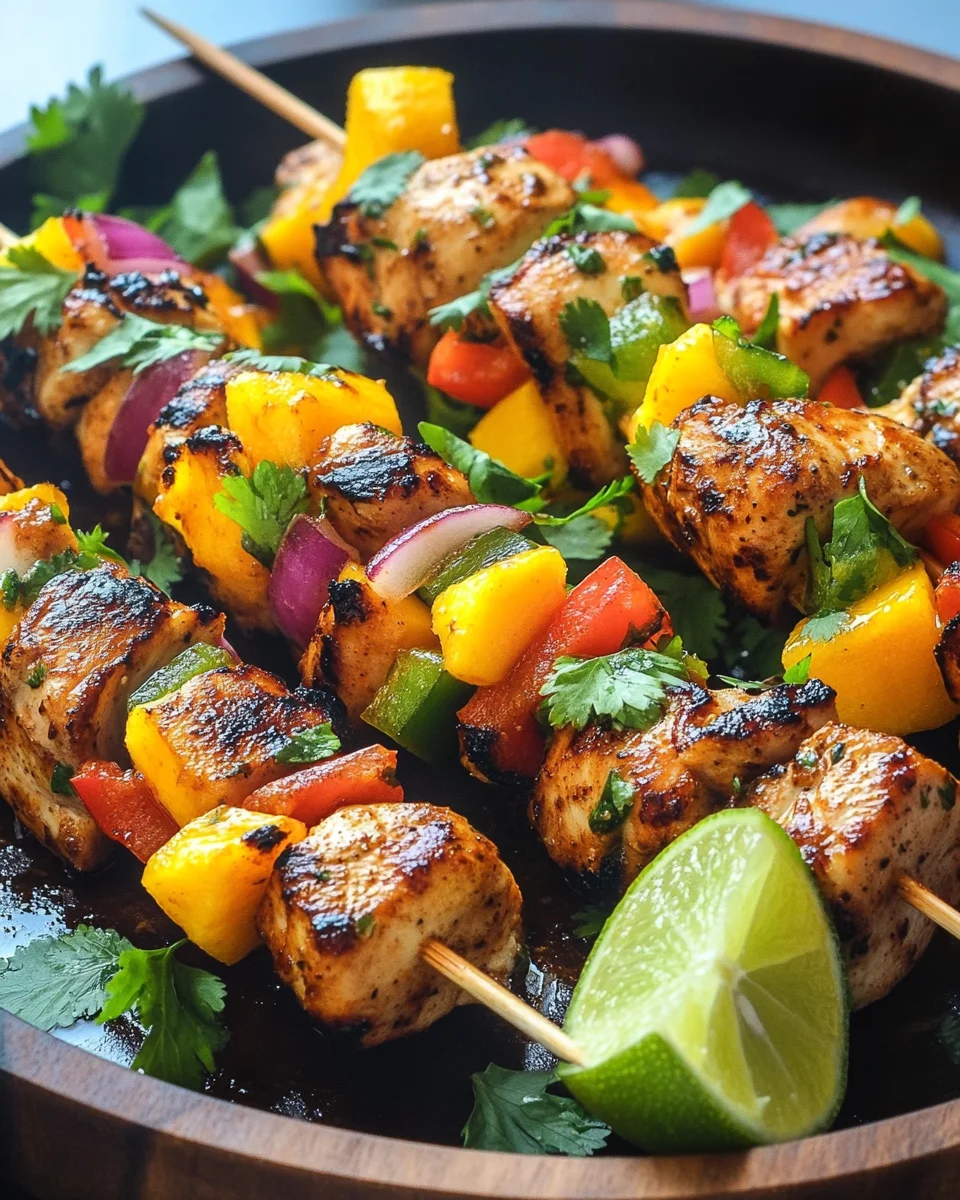 Karibische Hähnchenspieße mit Mango-Salsa 25 Karibische