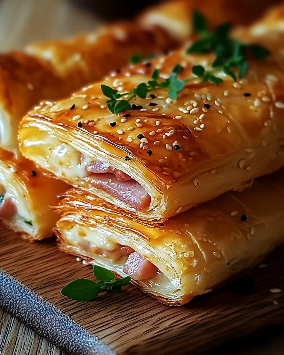 Knusprige Bl&auml;tterteig-Schinken-K&auml;se