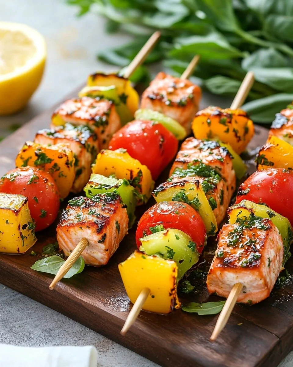 Lachs-Spie&szlig;e mit Gem&uuml;se