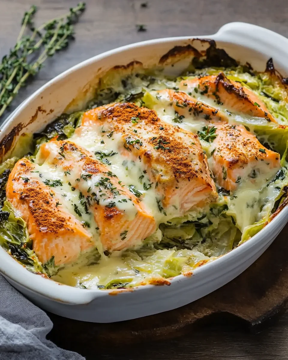 Lachs-Spitzkohl-Auflauf