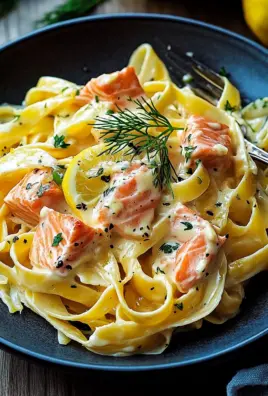 Lachs-Tagliatelle mit cremiger Zitronensoße 33 Lachs-Tagliatelle mit cremiger Zitronensoße
