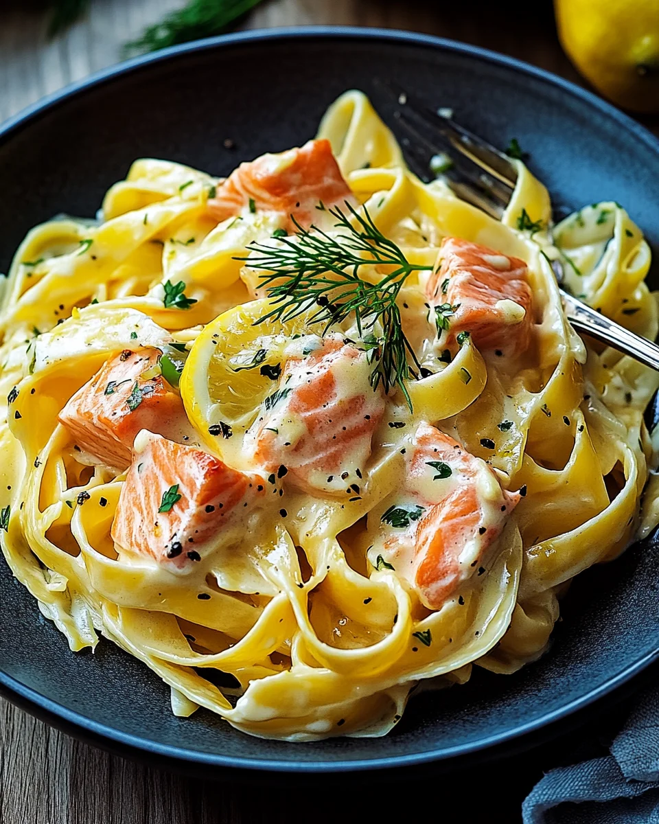 Lachs-Tagliatelle mit cremiger Zitronensoße 23 Lachs-Tagliatelle mit cremiger Zitronensoße