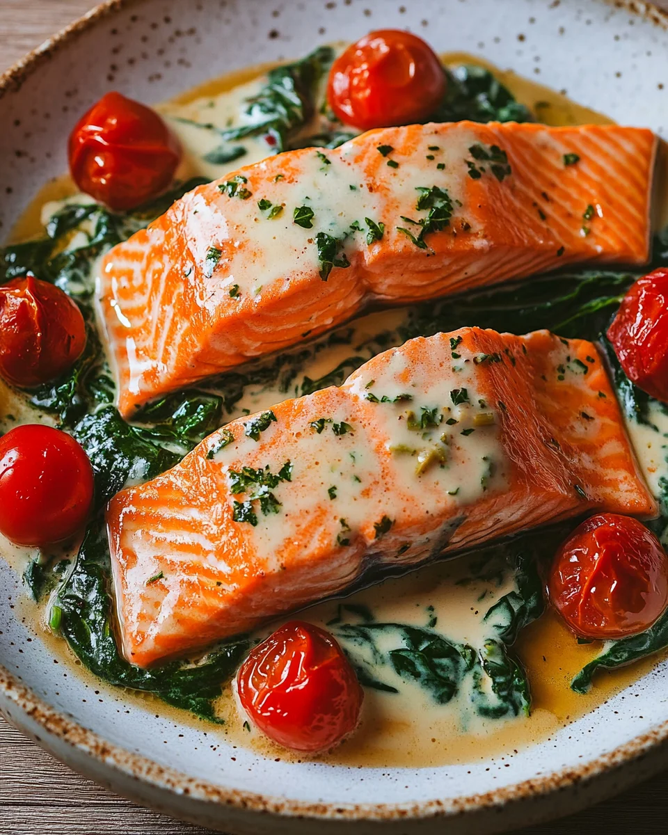 Ofenlachs mit Spinat