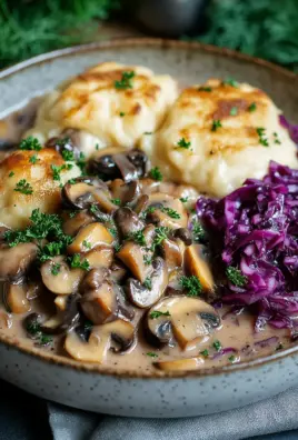 Pilz-Maronen Ragout mit Ofenknödeln und Rotkraut 28 Pilz-Maronen Ragout mit Ofenknödeln und Rotkraut