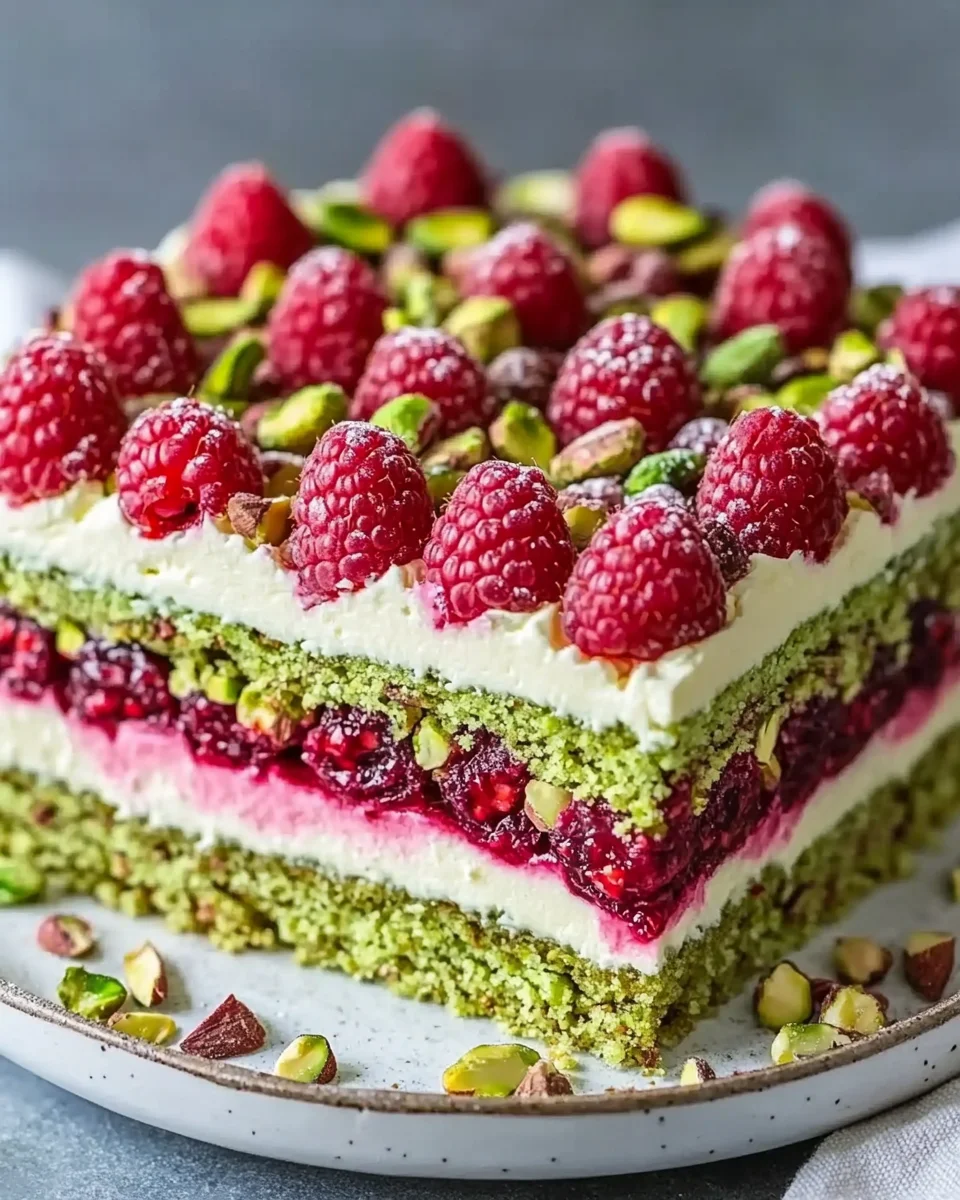 Pistazien-Himbeer-Torte