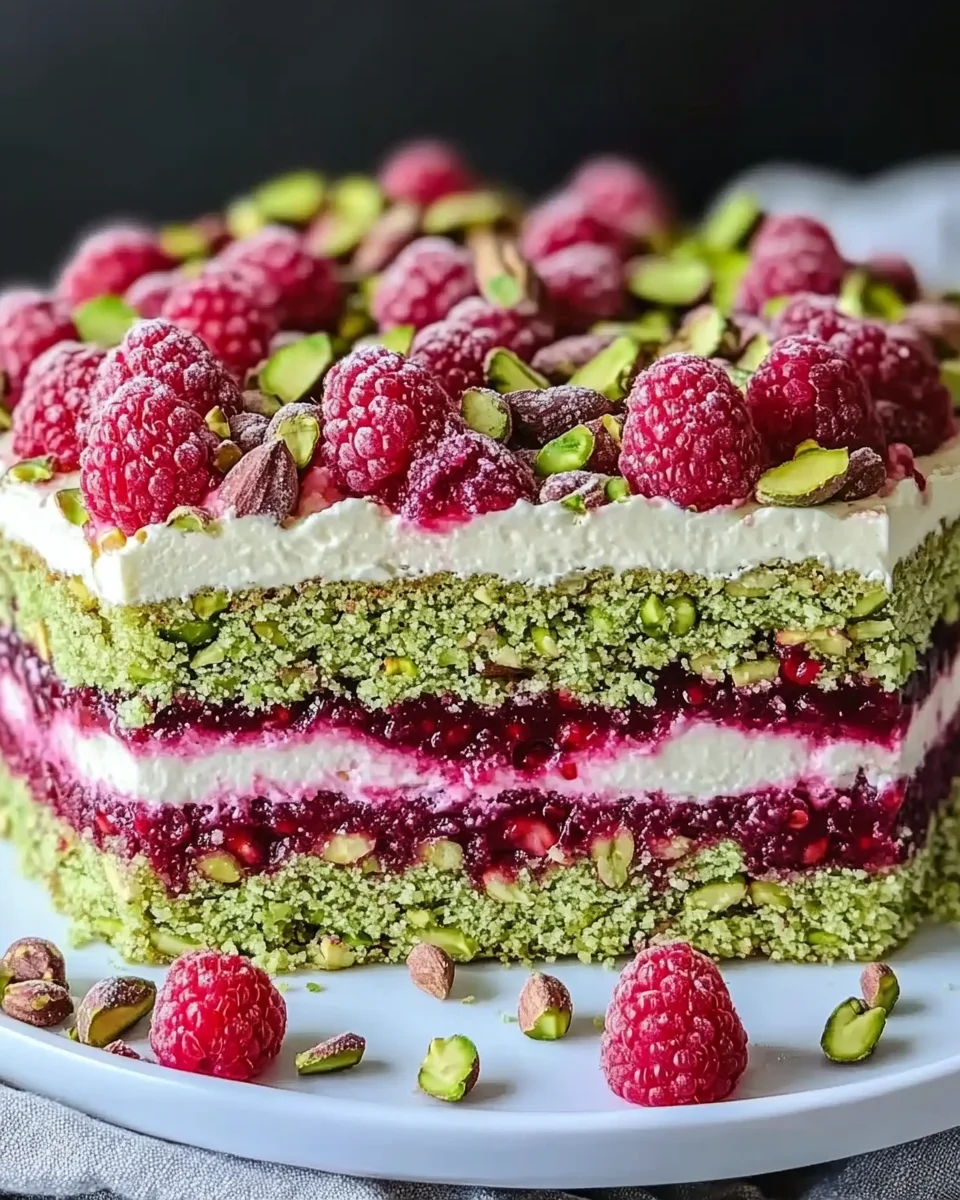 Pistazien-Himbeer-Torte mit Mascarpone-Creme