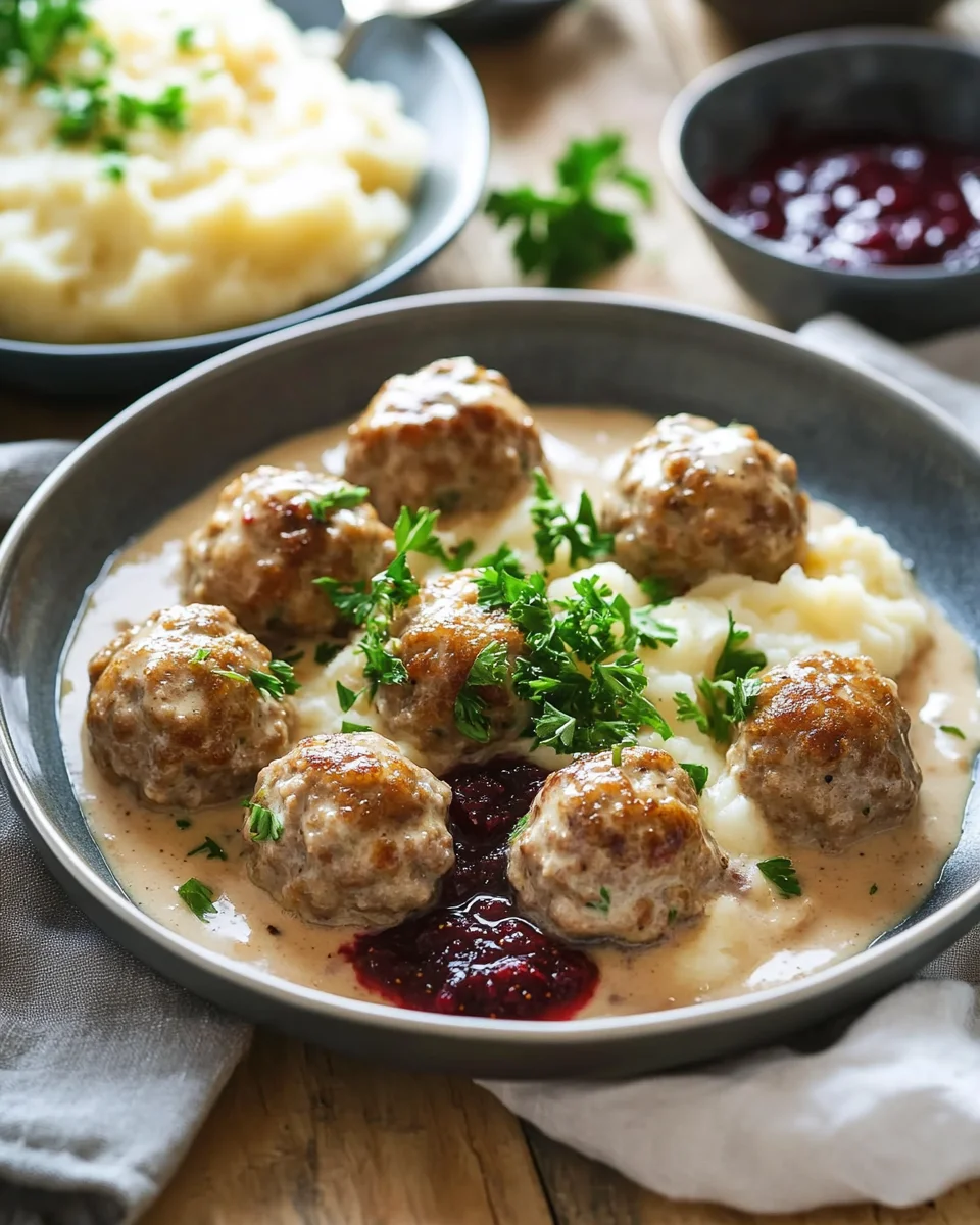 Rezept für Schwedische Köttbullar mit Rahmsauce
