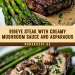 Ribeye Steak with Creamy Mushroom Sauce and Asparagus 16 Pinterest Hidden Image