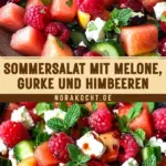 Sommersalat mit Melone, Gurke und Himbeeren 18 Pinterest Hidden Image