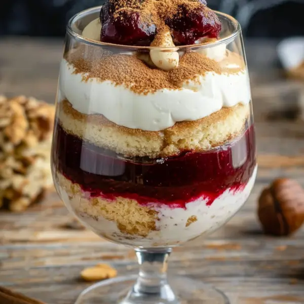 Spekulatius Tiramisu mit Gewürzkirschen - Dessert im Glas