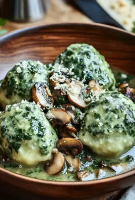 Spinat-Knödel mit Pilzragout 25 Spinat-Knödel mit Pilzragout