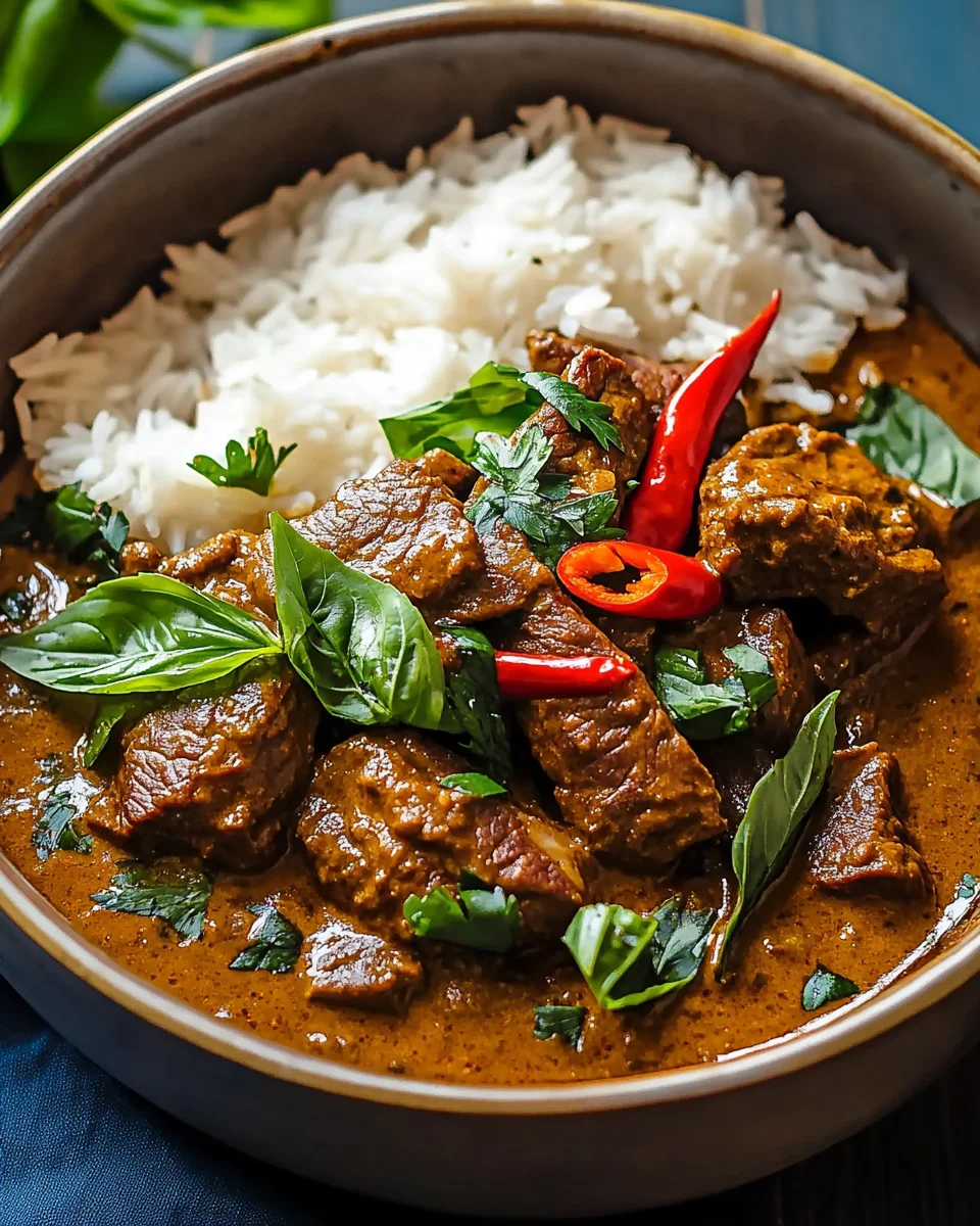 Thailändisches Rindfleisch mit roter Currysoße 22 Thailändisches