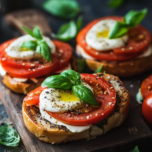 Bagel mit Tomate und Mozzarella