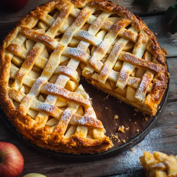 Bester gedeckter Apfelkuchen