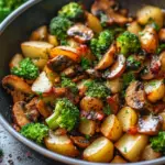 Brokkoli Kartoffel Pfanne mit Pilzen