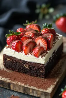 Brownie mit Mascarpone und Erdbeeren 26 Brownie mit Mascarpone und Erdbeeren