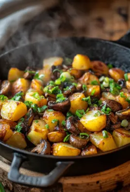 Champignon-Kartoffel-Pfanne mit Frühlingszwiebeln 22 Champignon-Kartoffel-Pfanne mit Frühlingszwiebeln