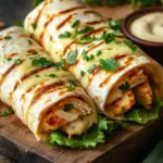 Crispy Cheesy Garlic Chicken Wraps
