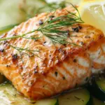 Gebratener Lachs mit Zucchini