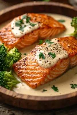 Gebratener Lachs und Brokkoli Alfredo 24 Gebratener Lachs und Brokkoli Alfredo