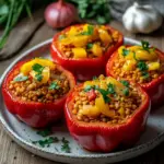 Gef&uuml;llte Spitzpaprika mit roten Linsen
