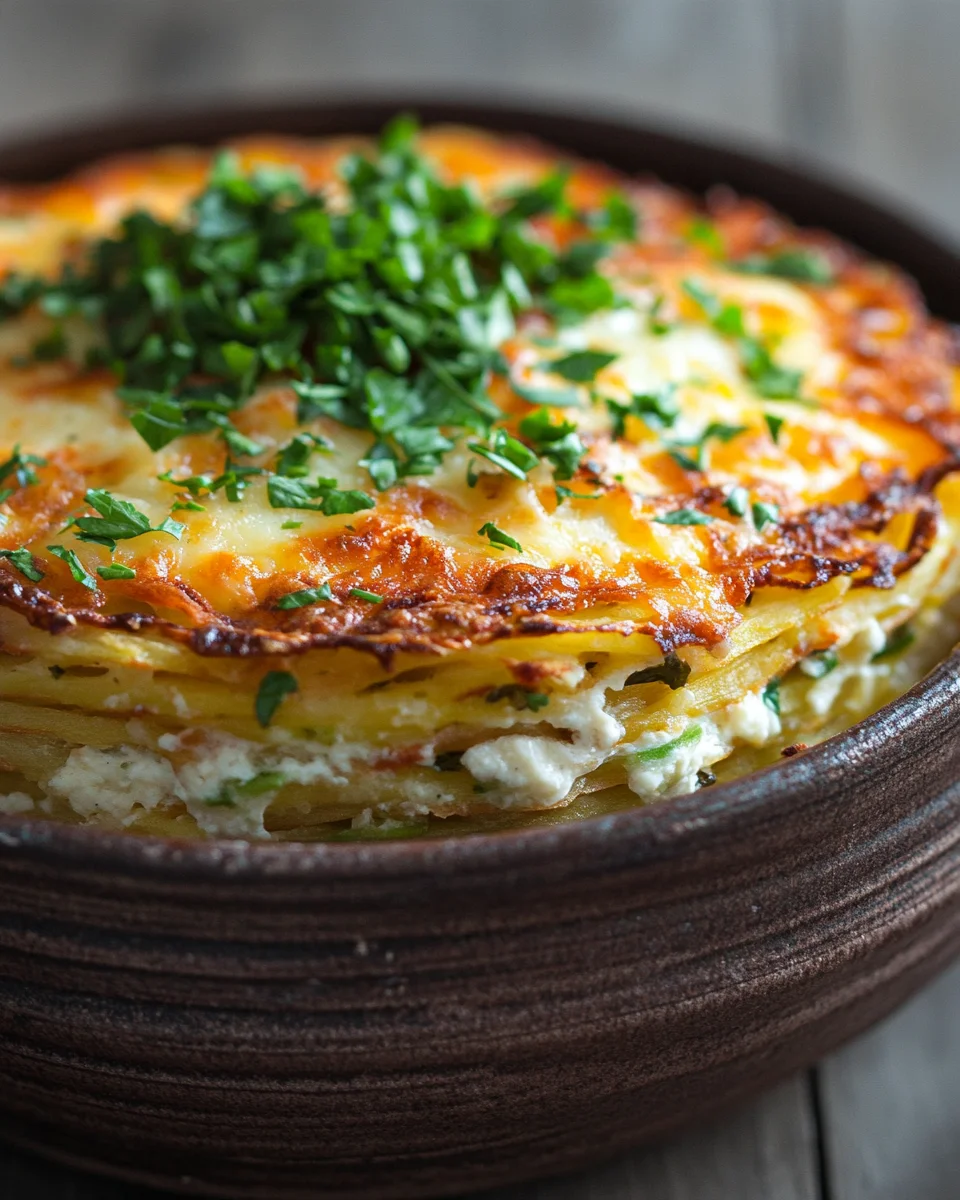 Hüttenkäse Kartoffelrösti Auflauf 22 Hüttenkäse