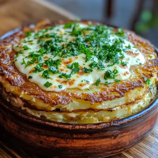 Hüttenkäse Kartoffelrösti Auflauf