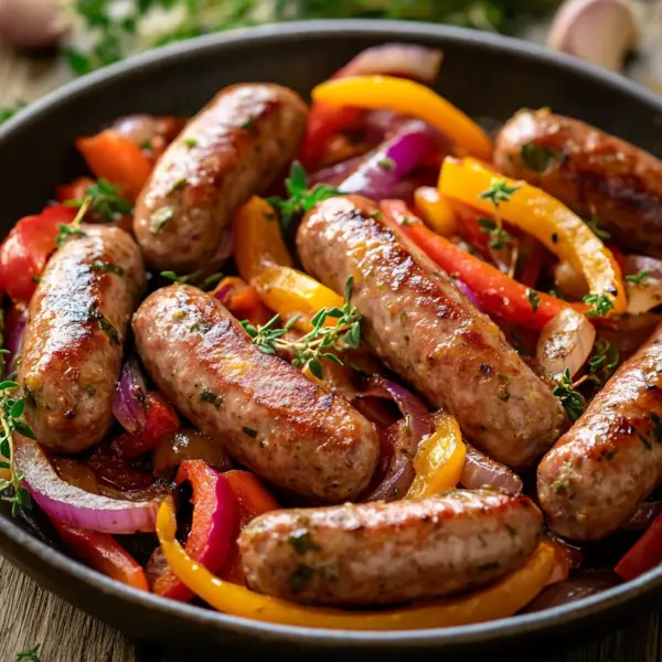 Italienische Wurst mit Paprika und Zwiebeln