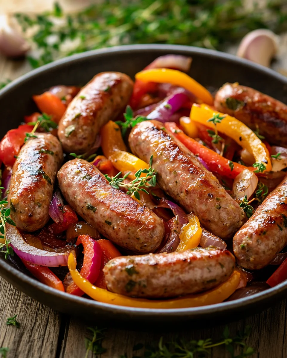 Italienische Wurst mit Paprika und Zwiebeln
