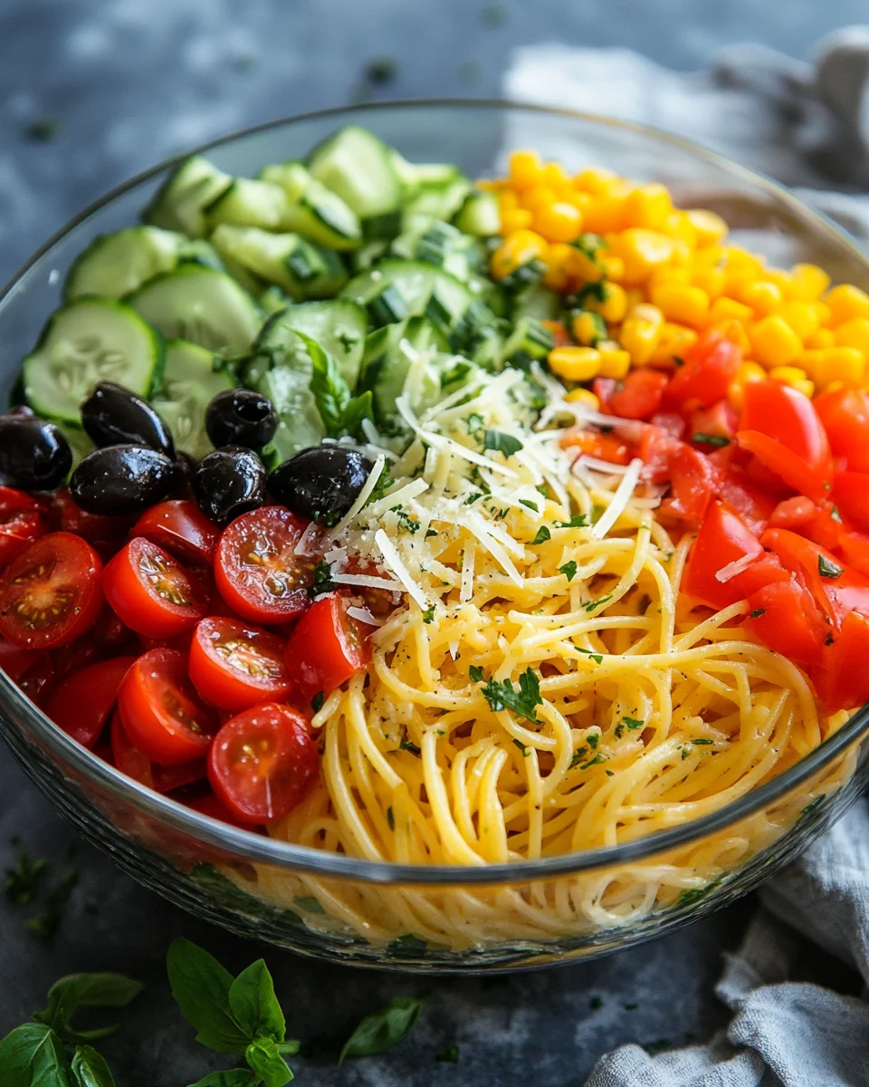 Italienischer Spaghetti-Schichtsalat 19 Italienischer