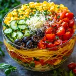 Italienischer Spaghetti-Schichtsalat