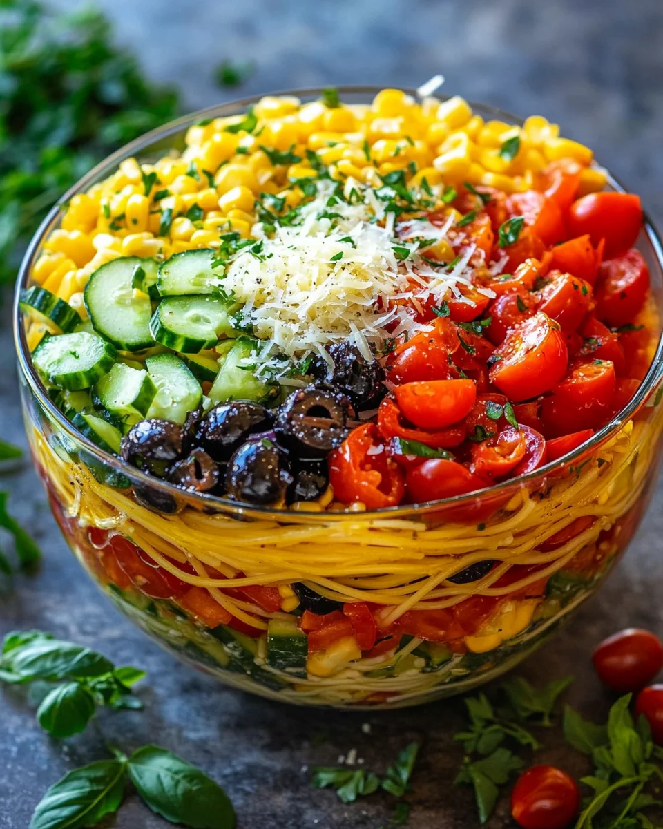 Italienischer Spaghetti-Schichtsalat 21 Italienischer Spaghetti-Schichtsalat